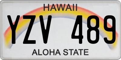 HI license plate YZV489