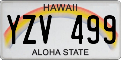 HI license plate YZV499