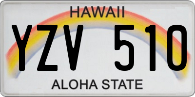 HI license plate YZV510