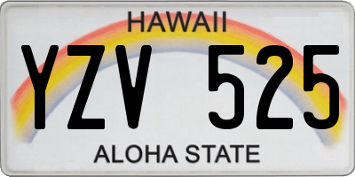 HI license plate YZV525