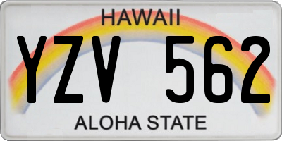 HI license plate YZV562