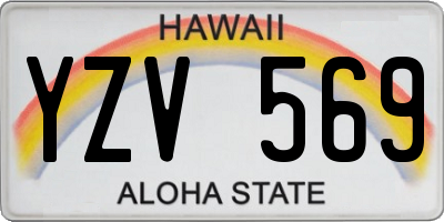 HI license plate YZV569