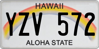 HI license plate YZV572