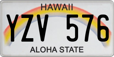HI license plate YZV576