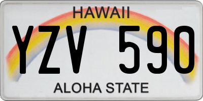 HI license plate YZV590