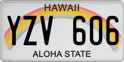 HI license plate YZV606
