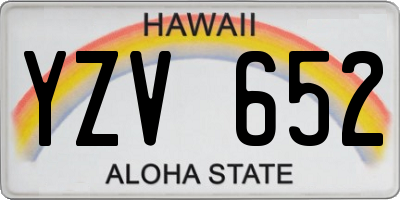 HI license plate YZV652