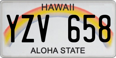 HI license plate YZV658