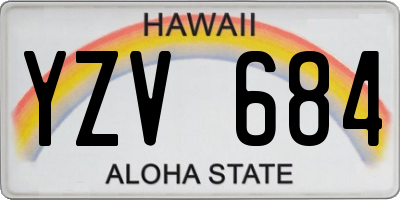 HI license plate YZV684
