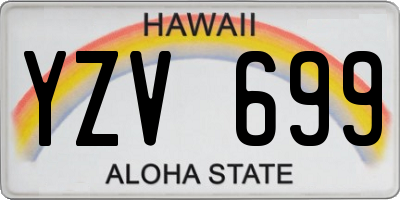 HI license plate YZV699