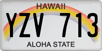 HI license plate YZV713