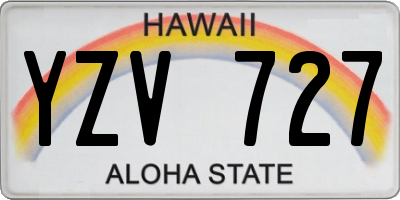 HI license plate YZV727
