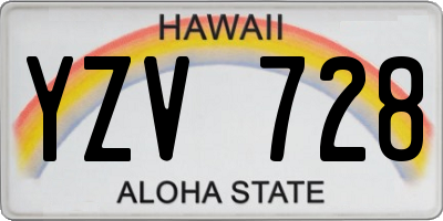 HI license plate YZV728