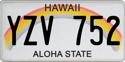 HI license plate YZV752