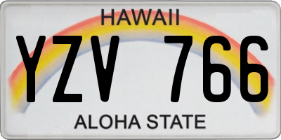 HI license plate YZV766