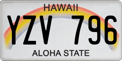 HI license plate YZV796