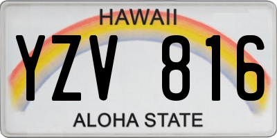 HI license plate YZV816