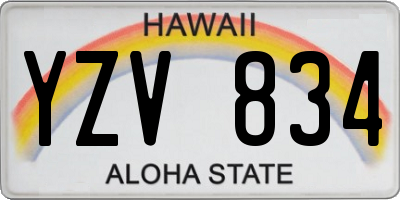 HI license plate YZV834