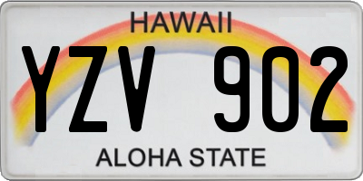 HI license plate YZV902