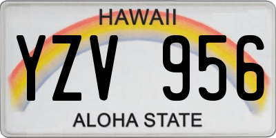 HI license plate YZV956