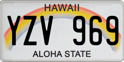 HI license plate YZV969