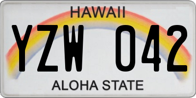 HI license plate YZW042