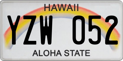 HI license plate YZW052
