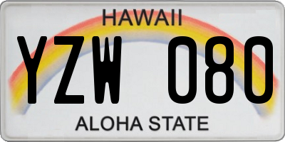 HI license plate YZW080