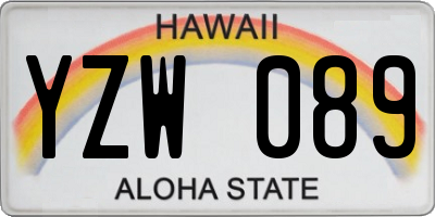 HI license plate YZW089