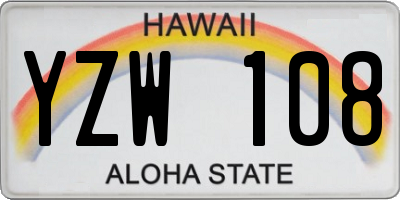 HI license plate YZW108