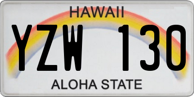 HI license plate YZW130
