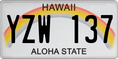 HI license plate YZW137