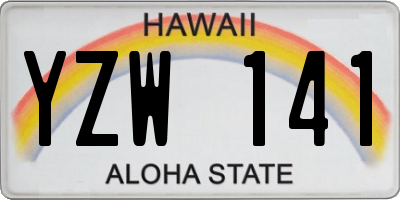 HI license plate YZW141