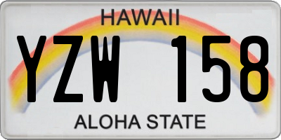 HI license plate YZW158