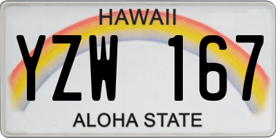 HI license plate YZW167