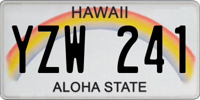 HI license plate YZW241