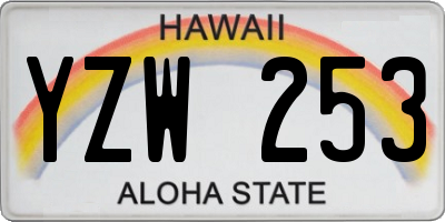 HI license plate YZW253