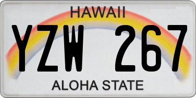 HI license plate YZW267