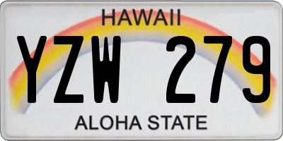 HI license plate YZW279