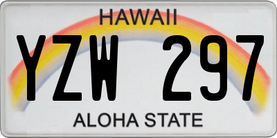 HI license plate YZW297