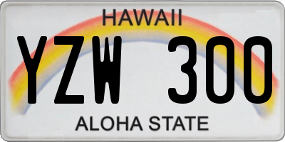 HI license plate YZW300