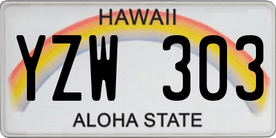 HI license plate YZW303