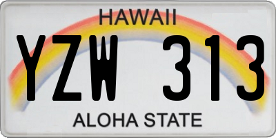 HI license plate YZW313