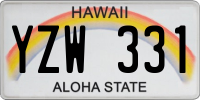 HI license plate YZW331