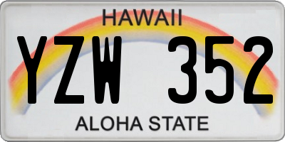 HI license plate YZW352