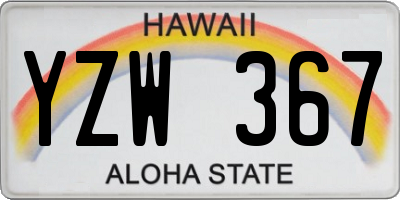 HI license plate YZW367
