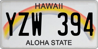 HI license plate YZW394