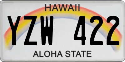 HI license plate YZW422