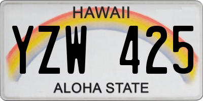 HI license plate YZW425