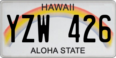 HI license plate YZW426